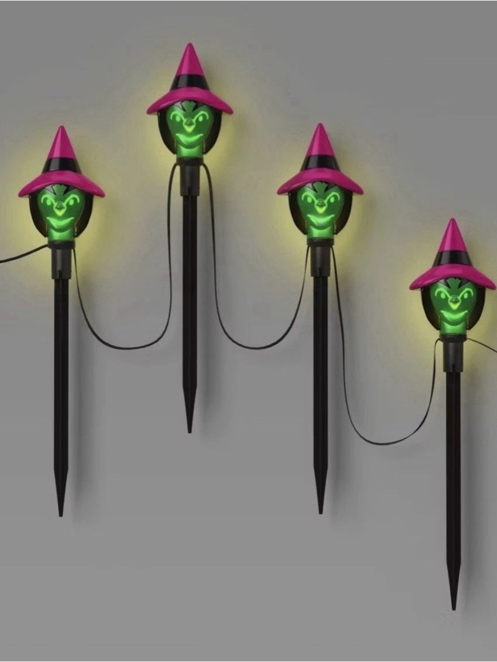 Halloween Lighted Witches Stakes  Motion Activated  Witch